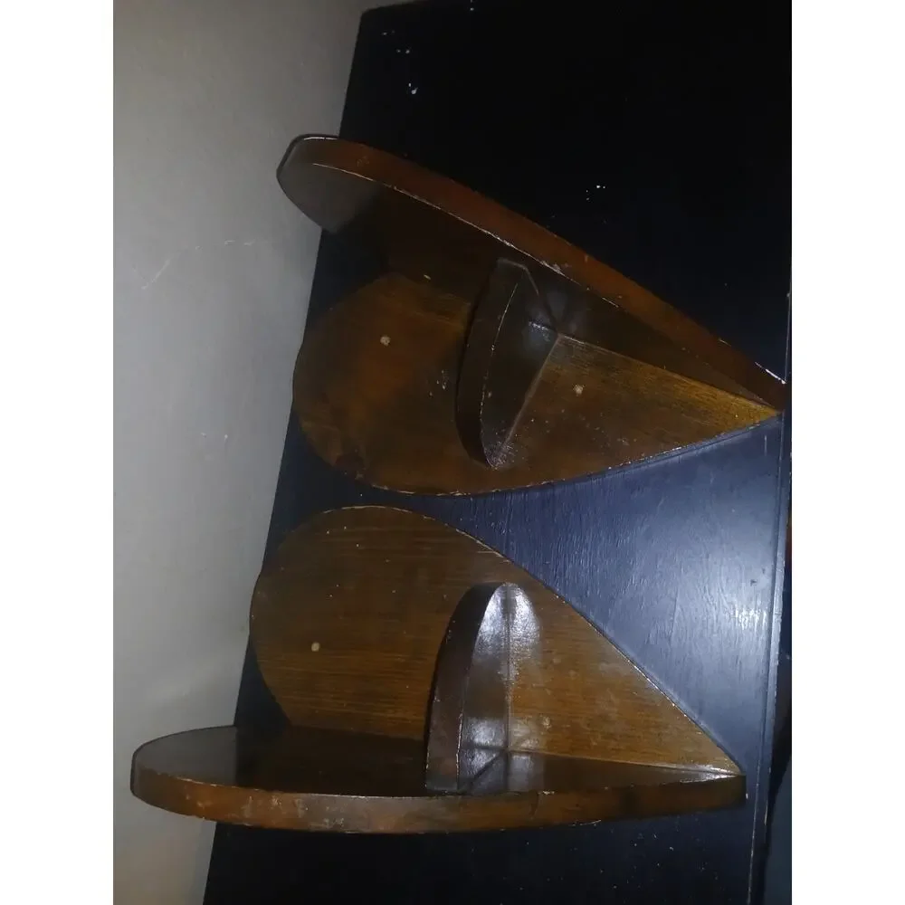 Amish Made Vintage Wooden Corner Heart Wall Hanging Shelf 11” Cottage Core